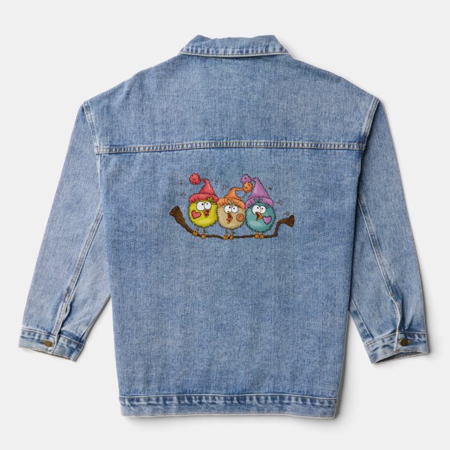 Graciosas Navidades Cute Mujeres Denim Chaquetas (Reverso )