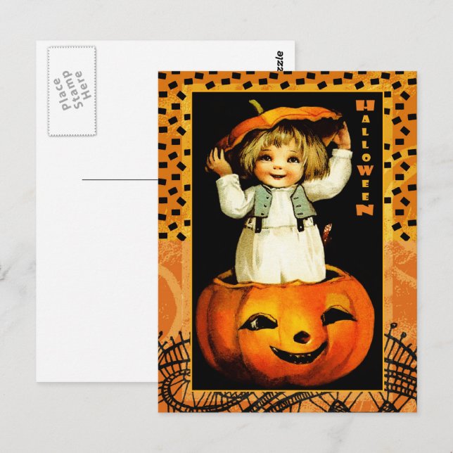 Graciosas postales de Halloween para niños de époc (Anverso / Reverso)