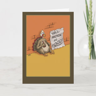 Graciosas tarjetas de Acción de Gracias: Abajo y a