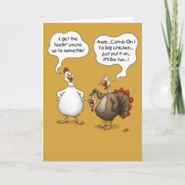 Graciosas tarjetas de Acción de Gracias: Pollo gra