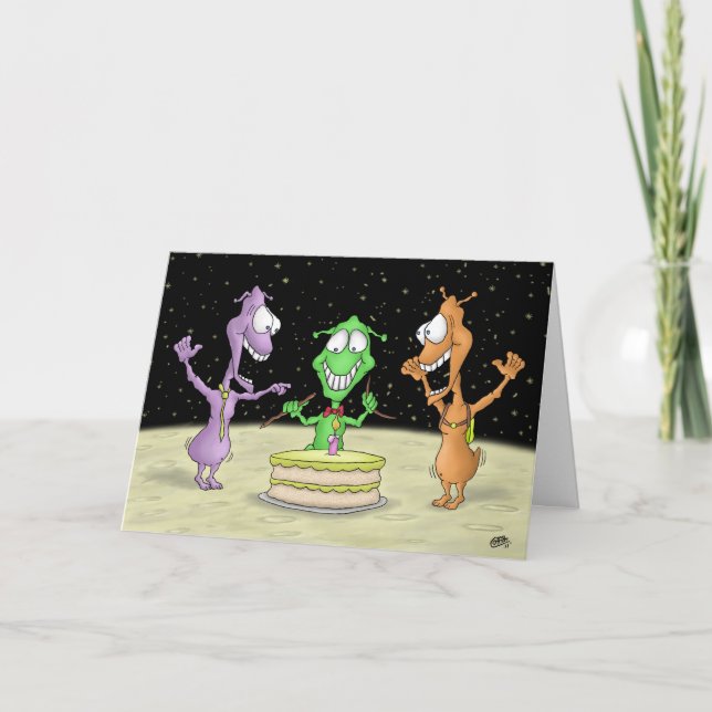 Graciosas tarjetas de cumpleaños: Fiesta de la lun (Anverso)