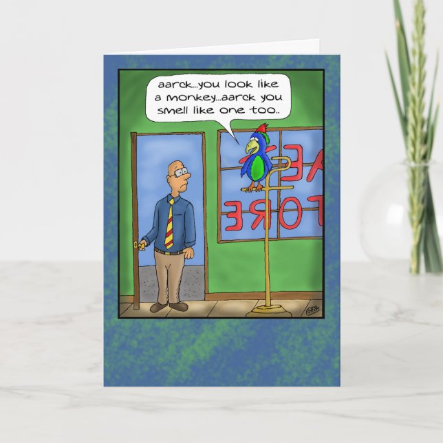 Graciosas tarjetas de cumpleaños: Mascota Shop (Anverso)