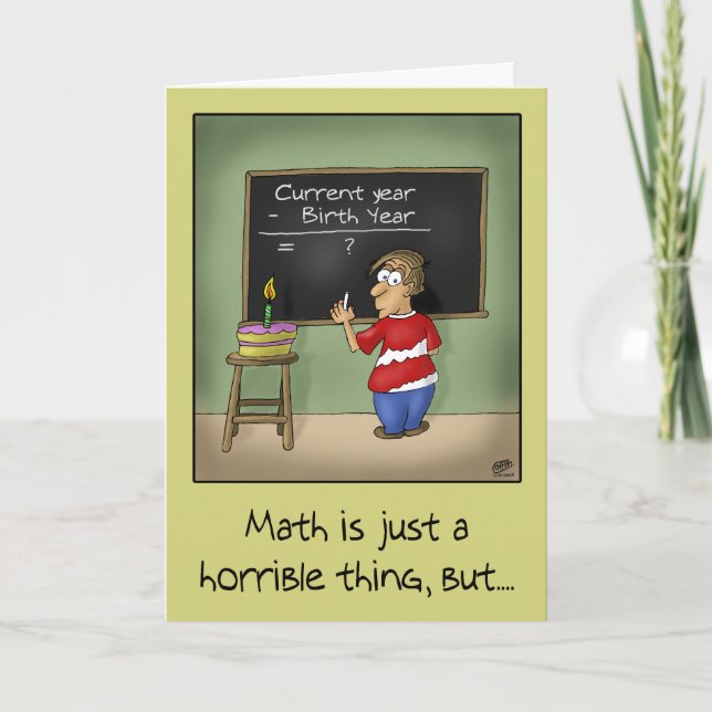 Graciosas tarjetas de cumpleaños: matemáticas de c (Anverso)