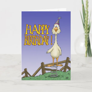 Graciosas tarjetas de cumpleaños: Pollo de primave