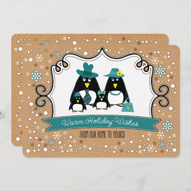 Graciosas tarjetas de felicitación planas de Navid (Anverso / Reverso)