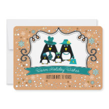 Graciosas tarjetas de felicitación planas de Navid