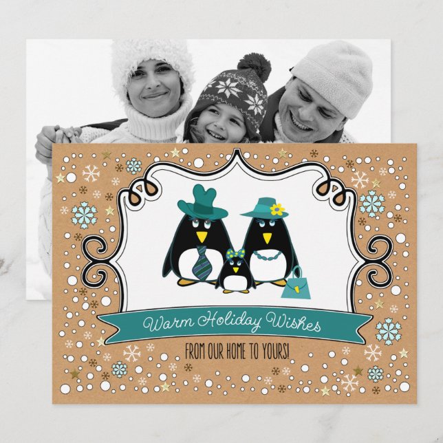 Graciosas tarjetas de fotos de Navidad para la fam (Anverso / Reverso)