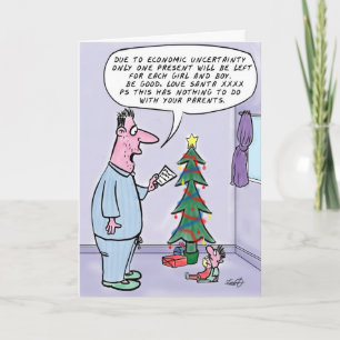 Graciosas Tarjetas de Navidades: apretando el cint