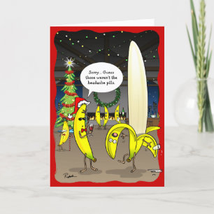 Graciosas tarjetas de Navidades bananeros   Saludo
