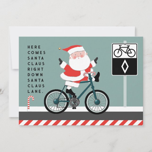 Graciosas tarjetas de Navidades ciclistas (Anverso)