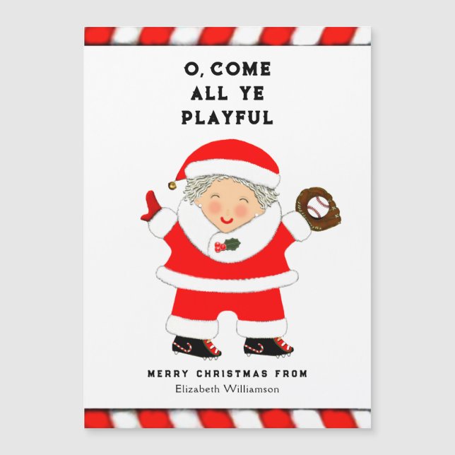 Graciosas tarjetas de Navidades de béisbol (Anverso)