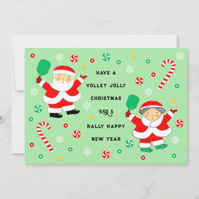 Graciosas tarjetas de Navidades de bolas de bolas (Anverso)