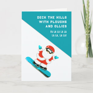Graciosas tarjetas de Navidades de esquí Snowboard