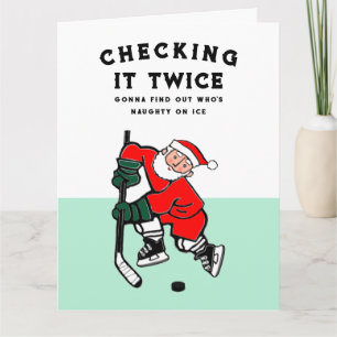 Graciosas tarjetas de Navidades de hockey