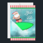 Graciosas tarjetas de Navidades de Surfing Beach e<br><div class="desc">Tarjetas de vacaciones para Navidades temáticos de surf con Santa Surfer en Hawái y línea divertida.</div>