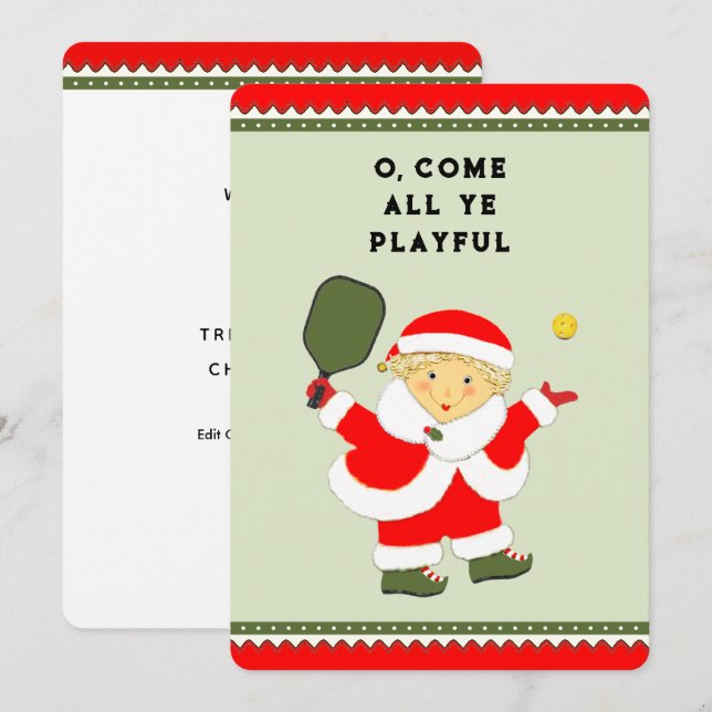 Graciosas tarjetas de Navidades de vacaciones de P (Anverso / Reverso)
