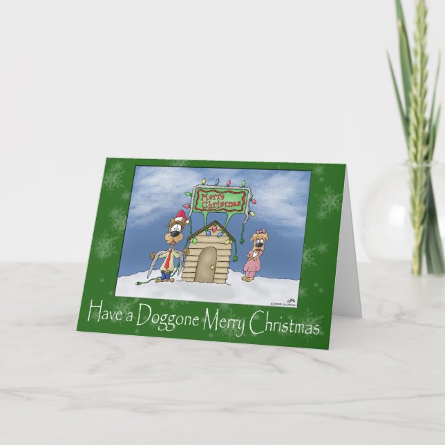 Graciosas tarjetas de Navidades: Doggone Merry Chr (Anverso)