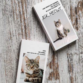 Graciosas tarjetas de negocios Cat Pun Dating