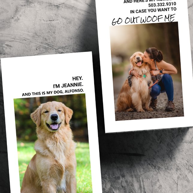 Graciosas tarjetas de negocios Dog Pun Dating (Subido por el creador)
