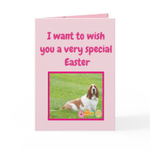 Graciosas tarjetas de Pascua con honra basset en "