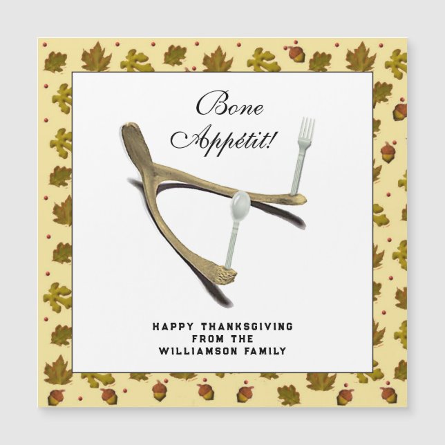 Graciosas tarjetas de regalo de Acción de Gracias (Anverso)