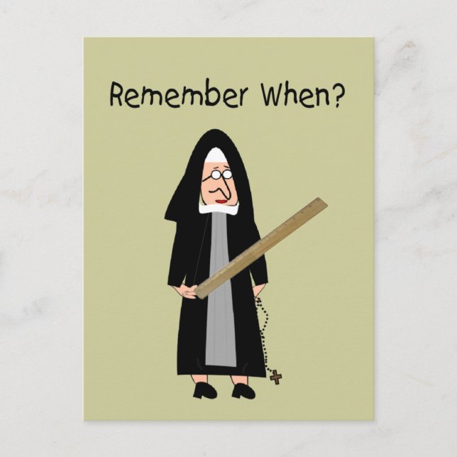 Graciosas Tarjetas Nun: Las monjas llevan a los go (Anverso)