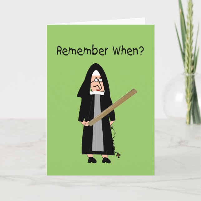 Graciosas Tarjetas Nun: Las monjas llevan a los go (Anverso)