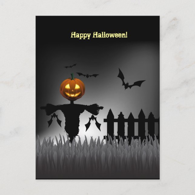 Graciosas tarjetas postales Jack-o'-Lantern Scarec (Anverso)