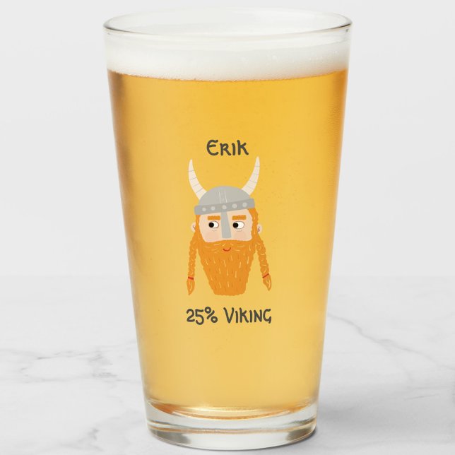 Gracioso ADN de la cerveza Viking Personalizado Gl (Fun Viking ancestry % Viking personalized beer glass)