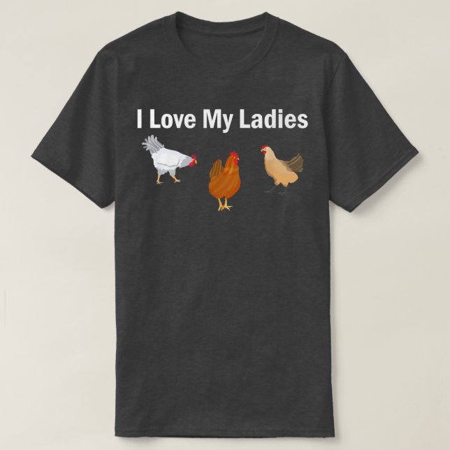 Gracioso agricultor de pollo Amo la camiseta de mi (Diseño del anverso)