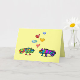 Gracioso amor Iguanas Personalizado tarjeta de fel