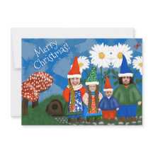 Gracioso Añadir foto Gnome Familia Feliz Navidad