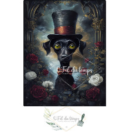 Gracioso animal con el papel de Decoupage Gorra.