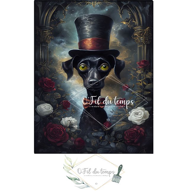 Gracioso animal con el papel de Decoupage Gorra. (Subido por el creador)