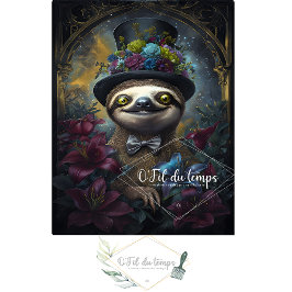 Gracioso animal con el papel de Decoupage Gorra.