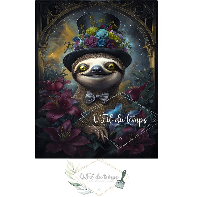 Gracioso animal con el papel de Decoupage Gorra. (Subido por el creador)