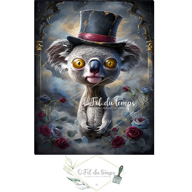 Gracioso animal con el papel de Decoupage Gorra. (Subido por el creador)