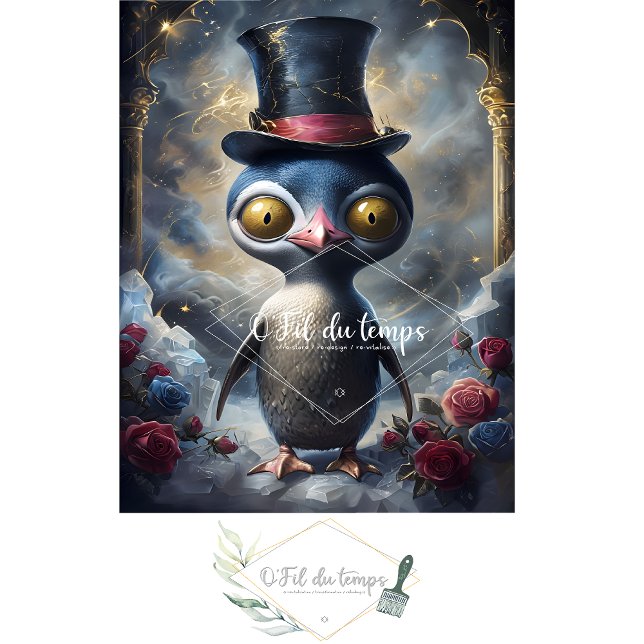 Gracioso animal con el papel de Decoupage Gorra. (Subido por el creador)