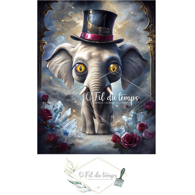 Gracioso animal con el papel de Decoupage Gorra. (Subido por el creador)