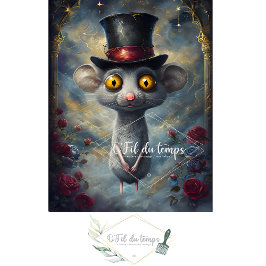 Gracioso animal con el papel de Decoupage Gorra.