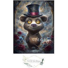 Gracioso animal con el papel de Decoupage Gorra.