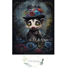 Gracioso animal con el papel de Decoupage Gorra.