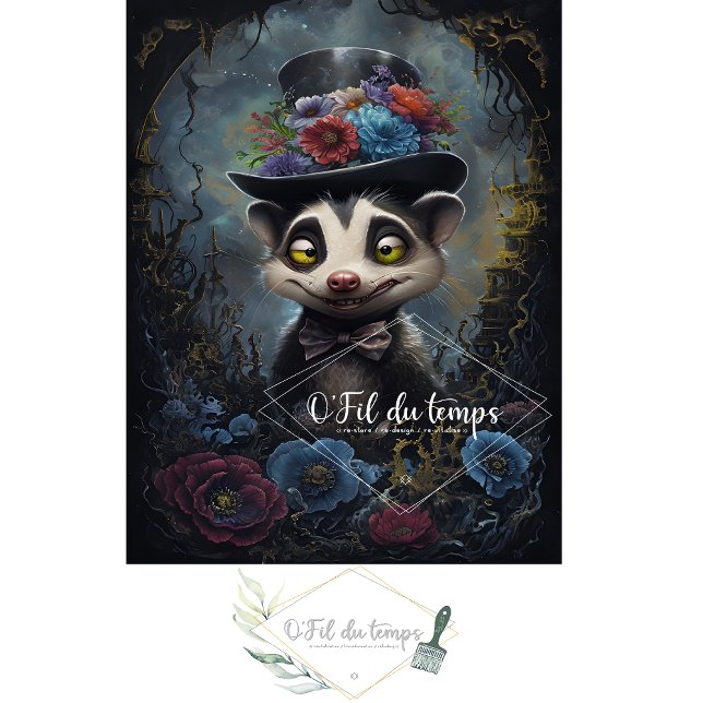 Gracioso animal con el papel de Decoupage Gorra. (Subido por el creador)