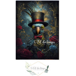 Gracioso animal con el papel de Decoupage Gorra.