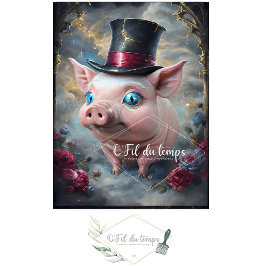 Gracioso animal con el papel de Decoupage Gorra.