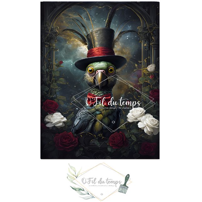 Gracioso animal con el papel de Decoupage Gorra. (Subido por el creador)