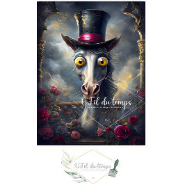 Gracioso animal con el papel de Decoupage Gorra.