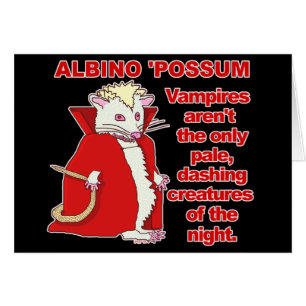Gracioso animal de vampiro Albino Possum