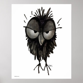 Gracioso arte de búho grumpy