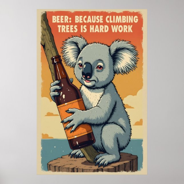Gracioso arte de cerveza Koala - Los árboles trepa (Frente)